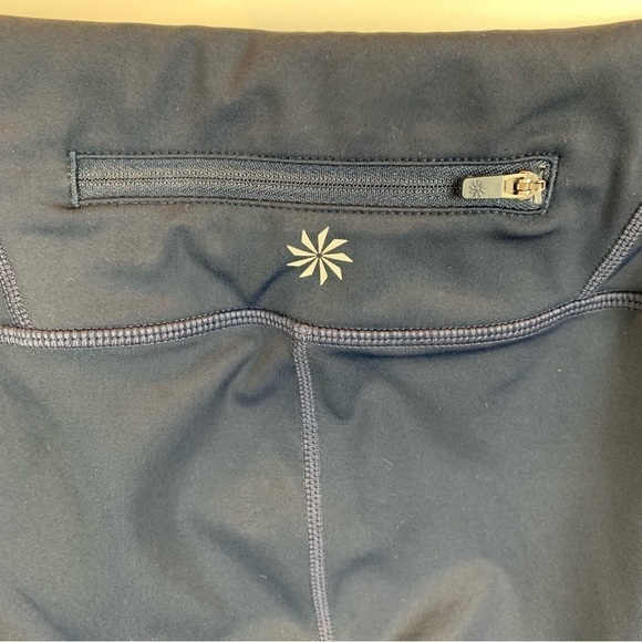 Athleta sz S Navy Blue Gel Sonar Striped Capri Leggings Women's - Picture 6 of 9